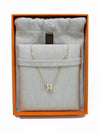 Mini Pop H Pendant Necklace Gold Blanc White - HERMES - BALAAN 2