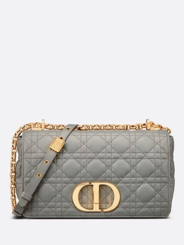 Caro Supple Cannage Calfskin Large Cross Bag Grey - DIOR - BALAAN 2