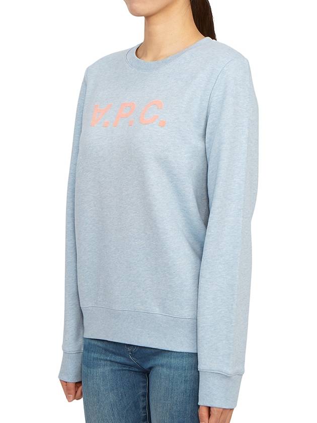 Viva Logo Cotton Sweatshirt Light Blue - A.P.C. - BALAAN 5