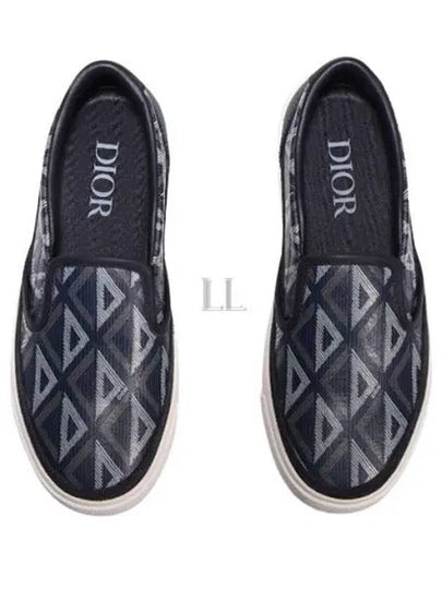 B101 CD Diamond Canvas Smooth Calfskin Sneakers Navy - DIOR - BALAAN 2