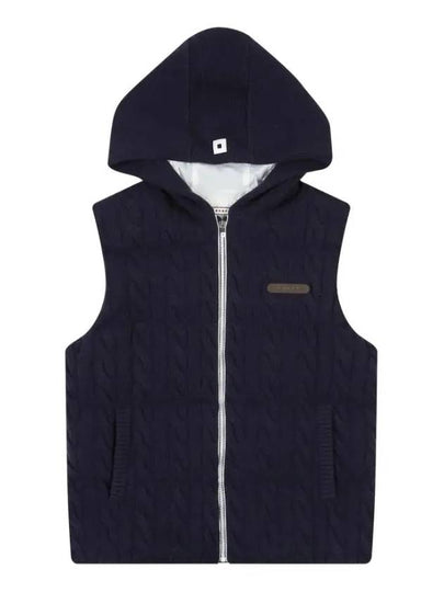 cable tissue knit down vest OF2003LBNAVY - ONOFF - BALAAN 2