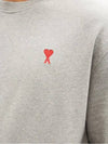 Men's Small Heart Logo Sweatshirt Grey - AMI - BALAAN 5