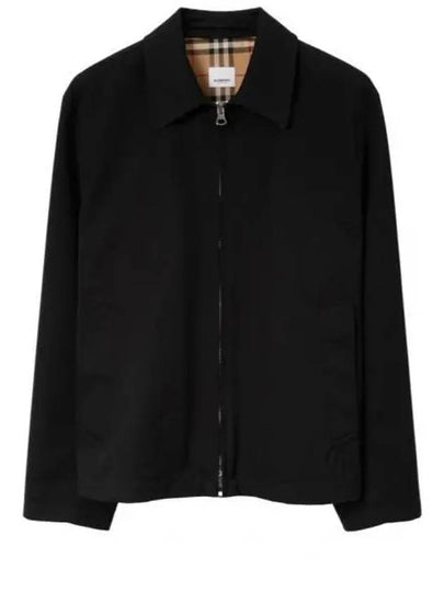 EKD Logo Embroidered Zip-Up Jacket Black - BURBERRY - BALAAN 2