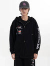 TELECOM LOGOS HOOD ZIP UP BLACK - NET SOCIAL CLUB - BALAAN 5