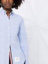 Women's Hidden Three Stripes Oxford Classic Shirt Sky Blue - THOM BROWNE - BALAAN 3