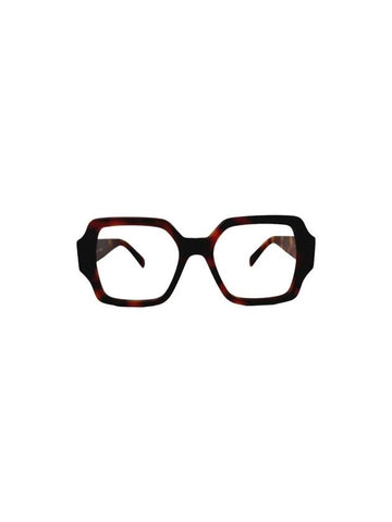 Eyewear Square Acetate Eyeglasses Havana - CELINE - BALAAN 1