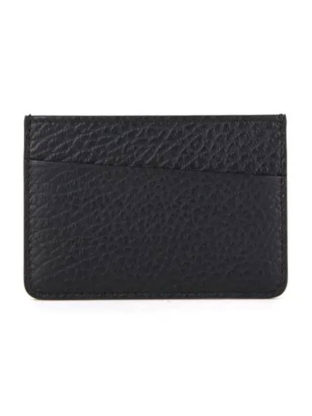 Grain Leather Stitch Card Wallet Black - MAISON MARGIELA - BALAAN 3