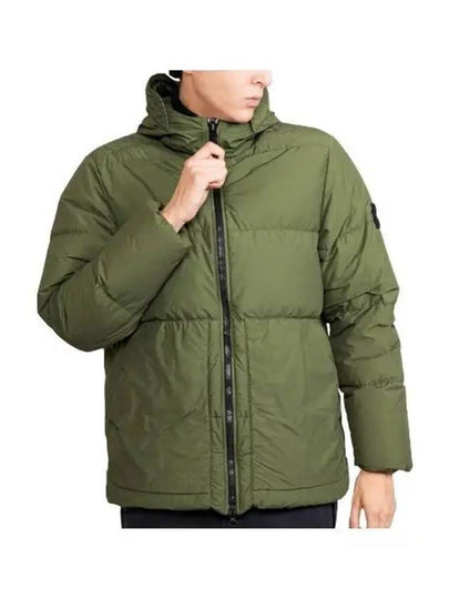 Naslan Light Watro Down Hooded Padding Olive Green - STONE ISLAND - BALAAN 2