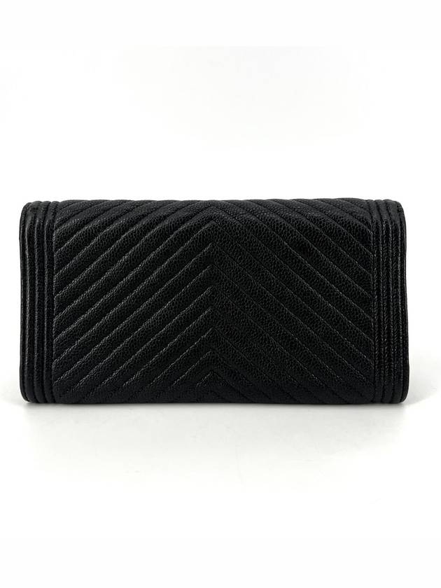 Caviar Boy Chevron Flap Long Wallet - CHANEL - BALAAN 5