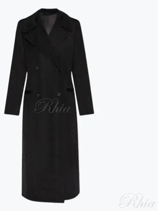 Double-Breasted Midi Coat Black - TOTEME - BALAAN 2