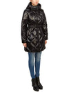 Women s Goose Down Long Padded Conza Hood Detachable Diamond Quilted Jacket VDDJ95636 BKS - DUVETICA - BALAAN 6