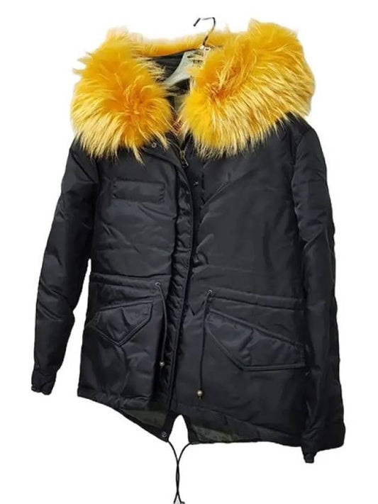 Mr and Mrs Spur OV035 C9133 Yellow Fur Jacket Black MRMRS ITALY - MR & MRS ITALY - BALAAN 2