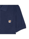 Fox Head Patch Cotton Polo Shirt Blue - MAISON KITSUNE - BALAAN 8