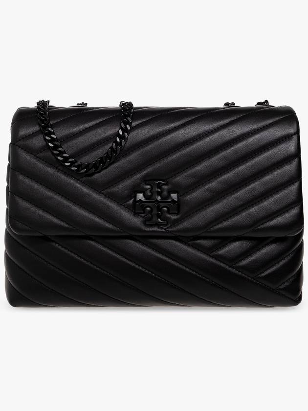 Tory Burch ‘Kira Chevron’ Leather Shoulder Bag, Women's, Black - TORY BURCH - BALAAN 1