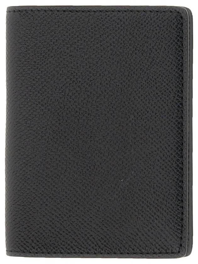 Stitched Bi-Fold Leather Card Wallet Black - MAISON MARGIELA - BALAAN 5