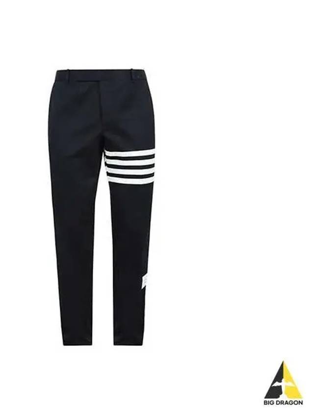 4 Bar Cotton Straight Pants Navy - THOM BROWNE - BALAAN 2