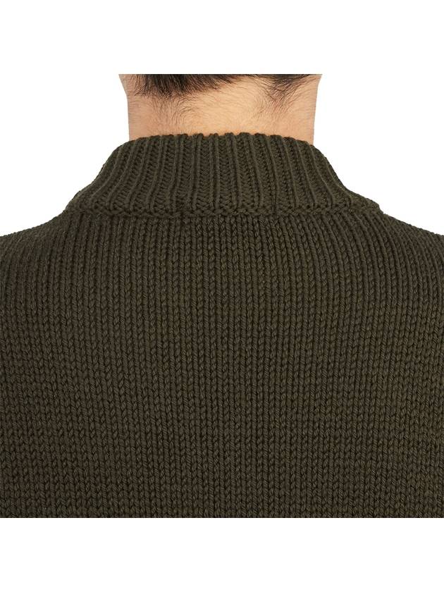 Men's Mock Neck Wool Knit Top Khaki - TEN C - BALAAN 8