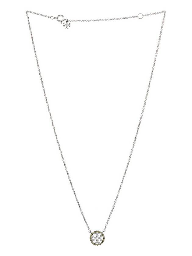 Miller Pave Logo Delicate Necklace Silver - TORY BURCH - BALAAN 11