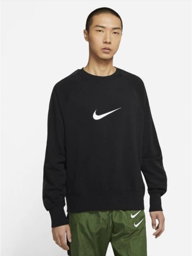 Men's Sportswear Swoosh Sweatshirt Black - NIKE - BALAAN.