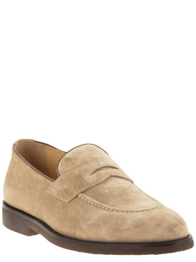 Penny Suede Loafers Beige - BRUNELLO CUCINELLI - BALAAN 3