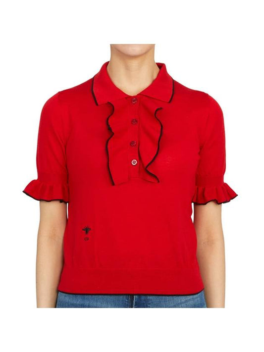 Cashmere Silk Knit Top Red - DIOR - BALAAN 2