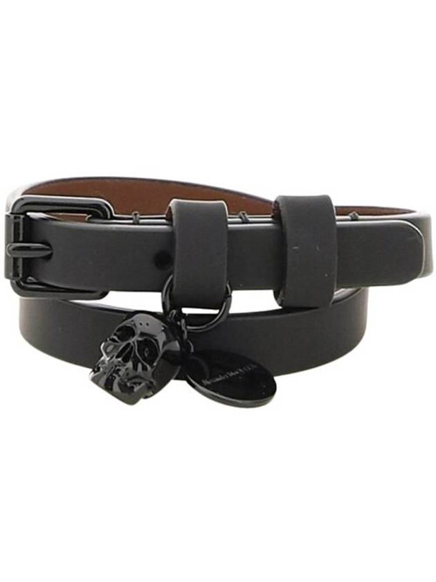 Skull Double Wrap Bracelet Black - ALEXANDER MCQUEEN - BALAAN 1