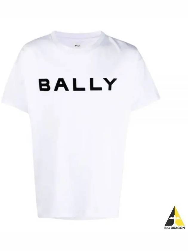 FW 23 24 T shirt logo floccato MJE03MCO018U001 - BALLY - BALAAN 2