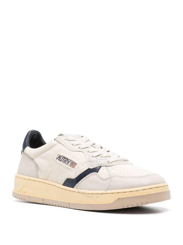 Men's Medalist Velvet Suede Low Top Sneakers White - AUTRY - BALAAN 3