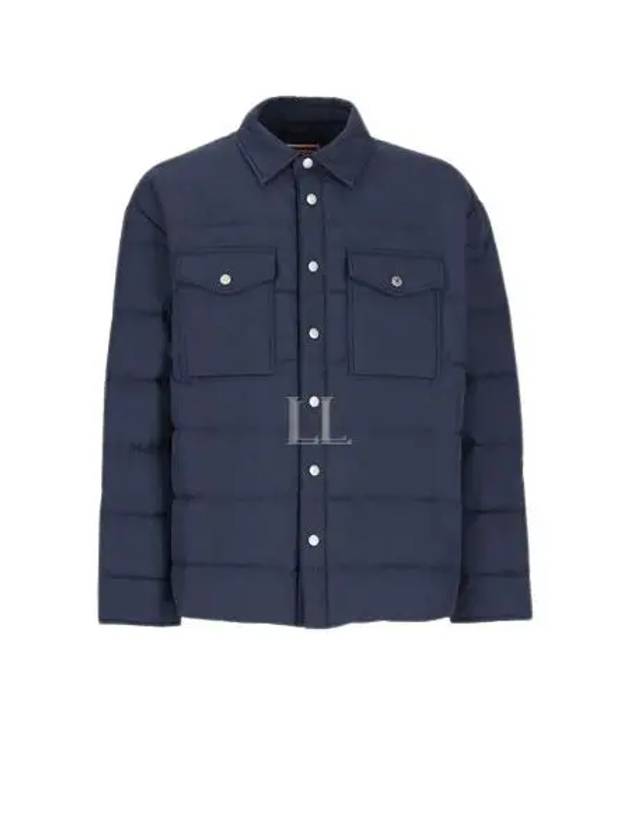 Quilted Padded Shirt Jacket Midnight Blue - KENZO - BALAAN 2