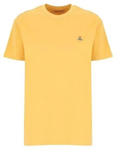 ORB Logo Cotton Short Sleeve T-Shirt Yellow - VIVIENNE WESTWOOD - BALAAN 2