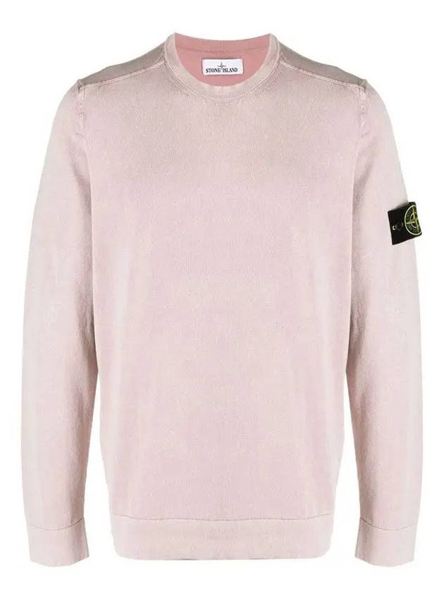 Men's Wappen Patch Knit Rose Quartz - STONE ISLAND - BALAAN.