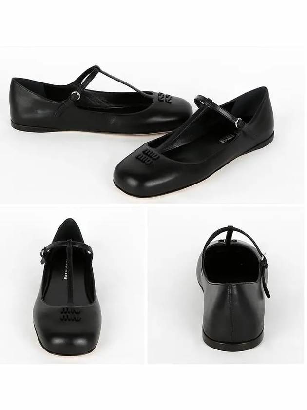 5F136E 011 F0002 Leather Ballerina Shoes - MIU MIU - BALAAN 2