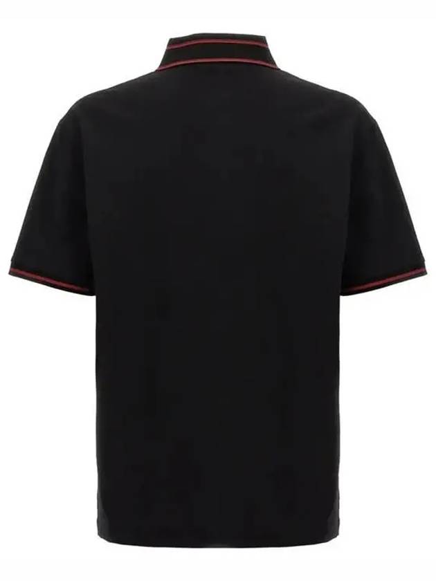 Logo Collar Cotton Polo Shirt Black - GUCCI - BALAAN 3