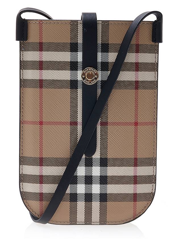 Vintage Check And Strap Phone Case Beige Black - BURBERRY - BALAAN.