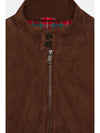 zip-up suede jacket brown - BARACUTA - BALAAN 4