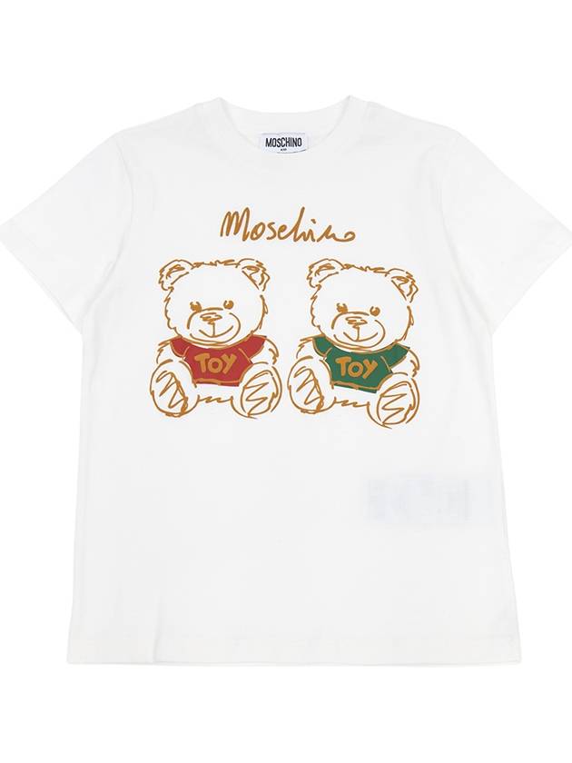 Kids short sleeve t shirt HWM04K LAA01 10063 - MOSCHINO - BALAAN 1