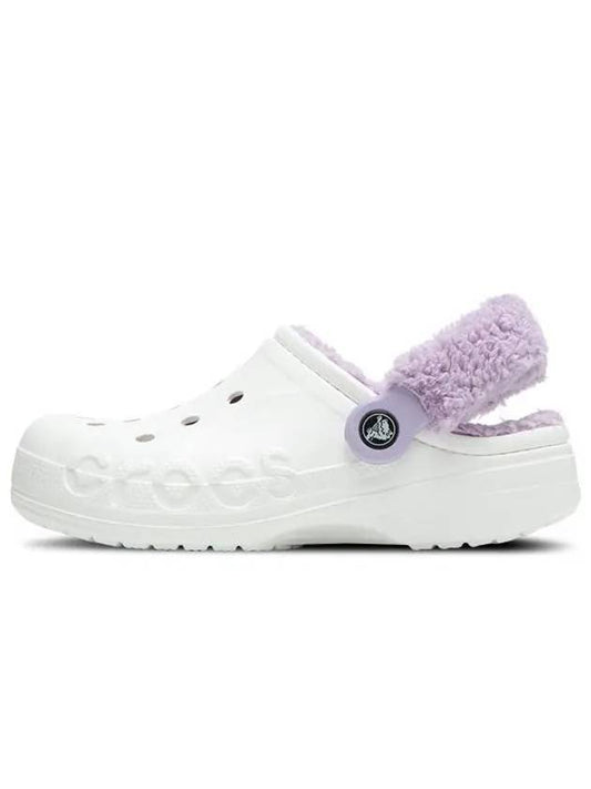 Baya lined fuzz strap clog sandals white - CROCS - BALAAN 2