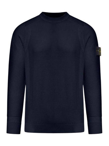 Compass Motif Knit Top Navy - STONE ISLAND - BALAAN 1