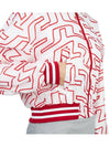 Women's Audrey Monogram Print Golf Crop Bomber Jacket Red - J.LINDEBERG - BALAAN 11