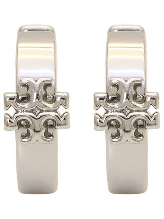 Kira Double T Huggie Earrings Silver - TORY BURCH - BALAAN 1