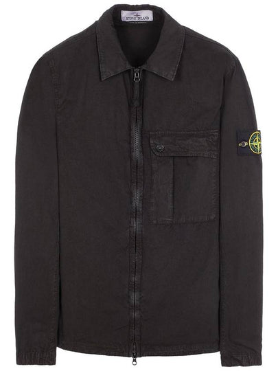 Old Treatment Garment Dyed Overshirt Jacket Black - STONE ISLAND - BALAAN 2