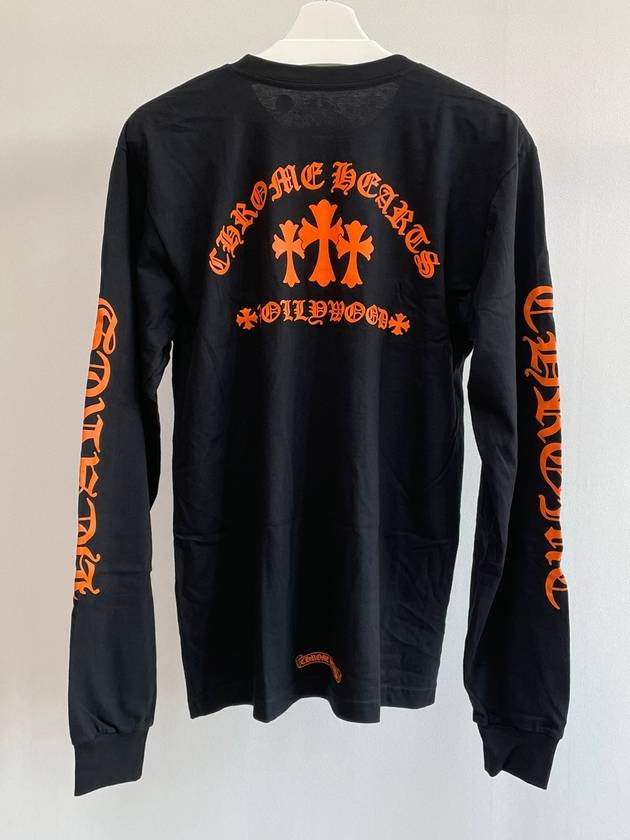 Orange Cemetary Cross Long Sleeve T-Shirt Black - CHROME HEARTS - BALAAN 2