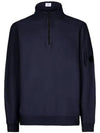 Lens Wappen Fleece Half Zip Up Sweatshirt Navy - CP COMPANY - BALAAN 2