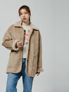 Suede Mink Fur Mustang Coat BEIGE - LE SOLEIL MATINEE - BALAAN 8