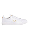 B721 Logo Leather Low Top Sneakers White - FRED PERRY - BALAAN 1