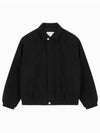 Jeans Embroidery Logo Padded Zip-Up Jacket Black - CALVIN KLEIN - BALAAN 1