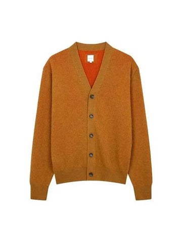 Color combination ribbed button up cardigan camel - PAUL SMITH - BALAAN 1