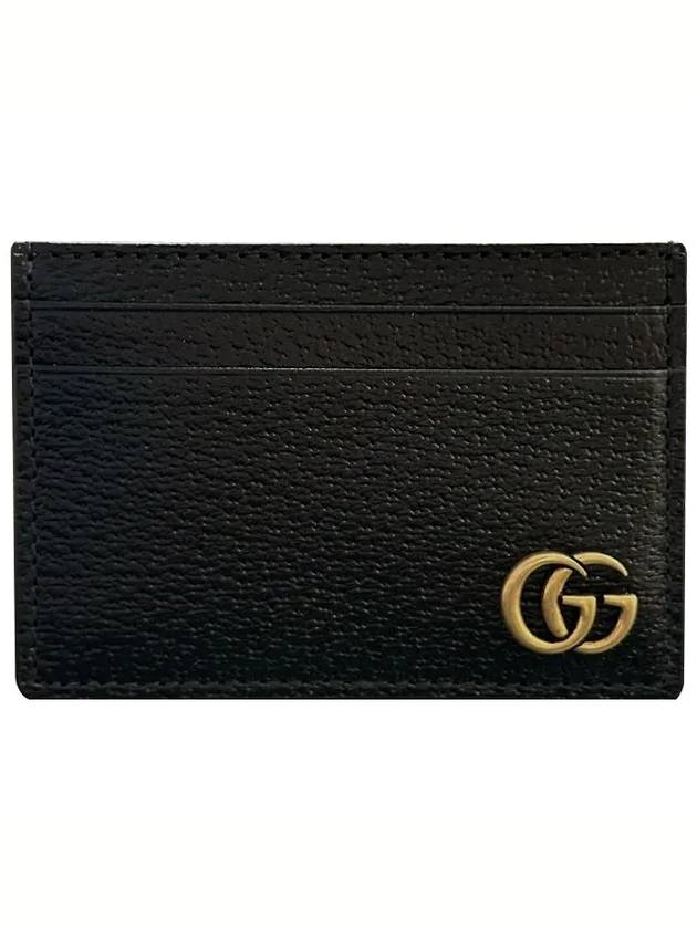 GG Marmont Leather Card Wallet Black - GUCCI - BALAAN 2