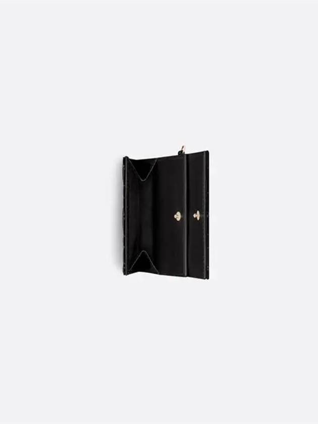 Lady Lotus Patent Cannage Half Wallet Black - DIOR - BALAAN 5