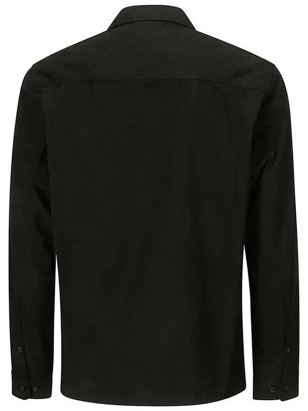 Oversized Organic Gabardine Long Sleeve Shirt Black - CP COMPANY - BALAAN 3